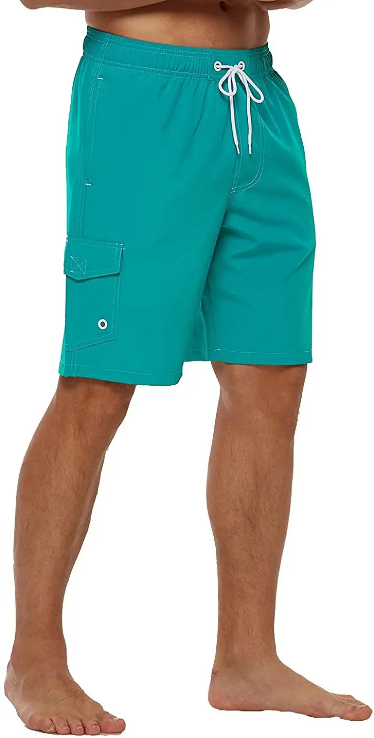 Herren-Badeshorts mit Reißverschlusstaschen und Mesh-Futter – schnelltrocknend für Strand und Sport