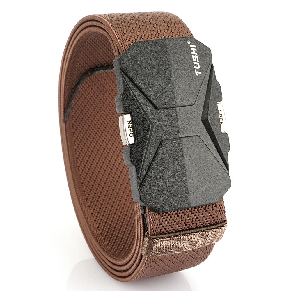 Herren-Gürtel Aus Nylonband Elastisch Mit Schnellverschluss Und Matte Metall-Schnalle Für Outdoor