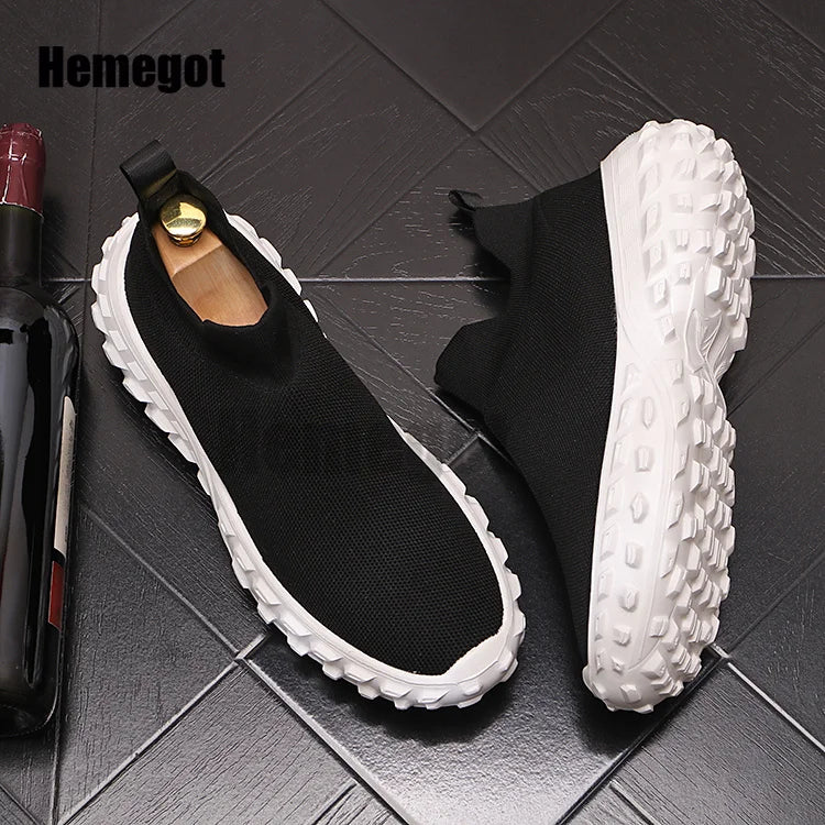 Tire Sole Sneakers Men's Breathable Mesh Casual Shoes Thick Soled Sports Shoes Thick-Soled Lightweight Increased Males Shoes