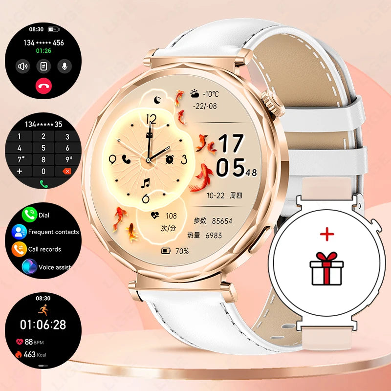 LIGE 2025, Smartwatch für Damen, voller Touchscreen, Sport-Fitness-Uhr, IP68, wasserdicht, Bluetooth, für Android iOS, Smartwatch für Damen