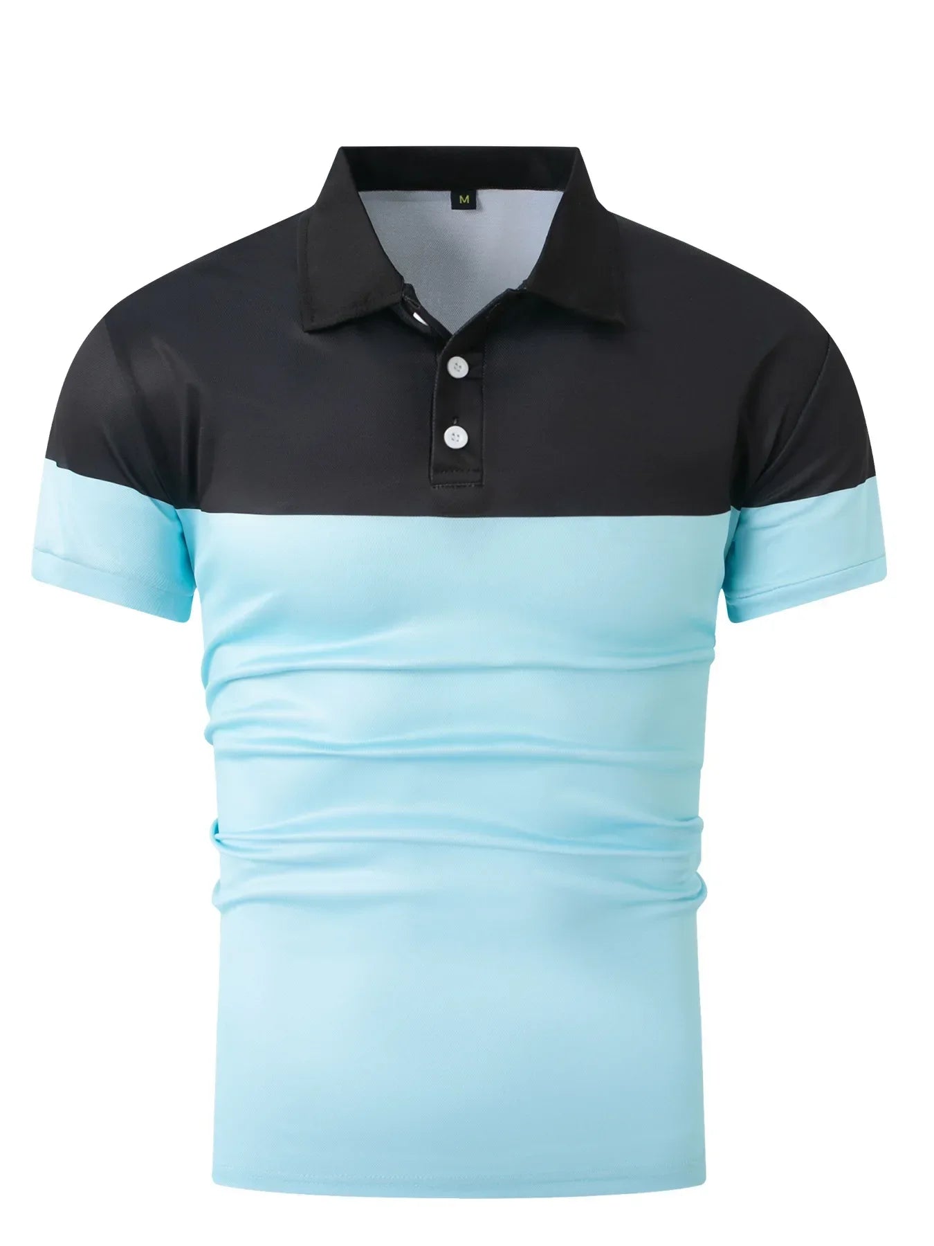 Lässiges Herren-Poloshirt mit digitalem Farbpatch-Druck und Reißverschluss am Kragen – ideal für den Sommer.