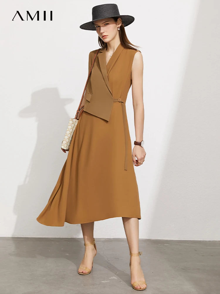 Elegantes Damen-Chiffonkleid mit V-Ausschnitt und Schnürung – ideal für den Sommer und den Alltag