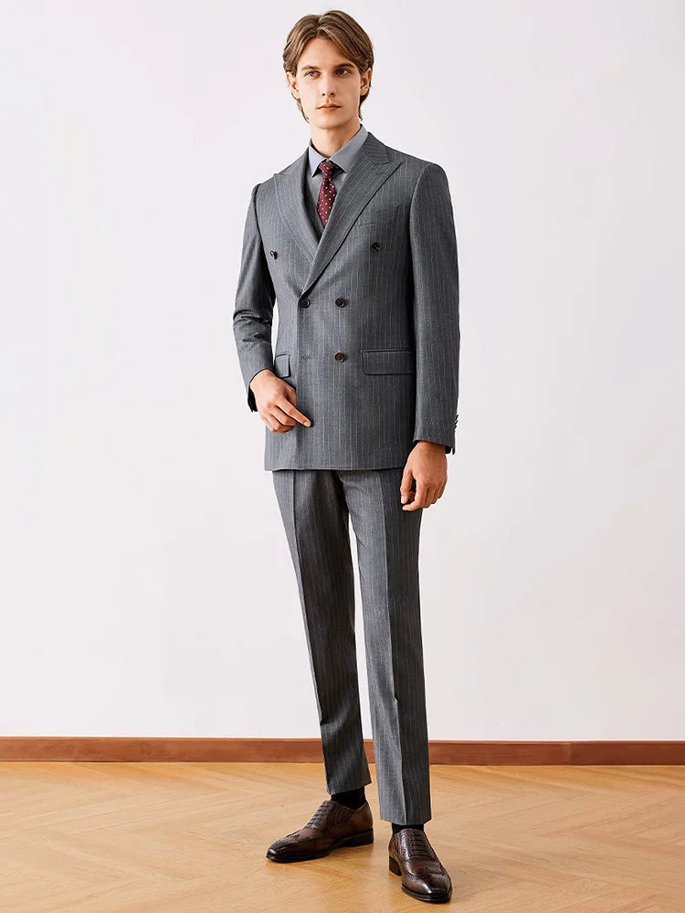Eleganter Herrenanzug aus 70% Wolle – Slim Fit, einreihig, ideal für Hochzeiten, Büro und festliche Anlässe.