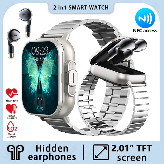 Smartwatch für Erwachsene mit Bluetooth-Kopfhörern und Sport-Fitness-Funktionen