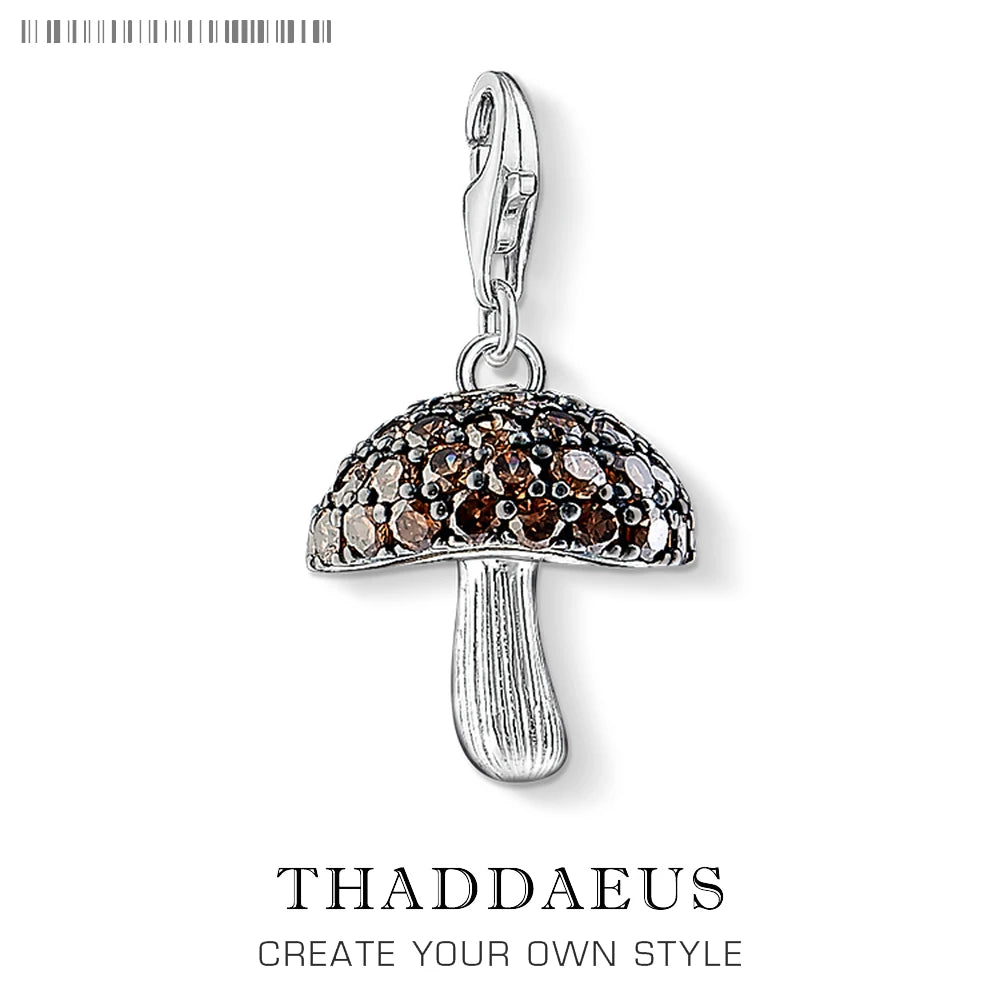 Damen-Charm-Anhaenger Pilz mit CZ-Pave aus Sterlingsilber