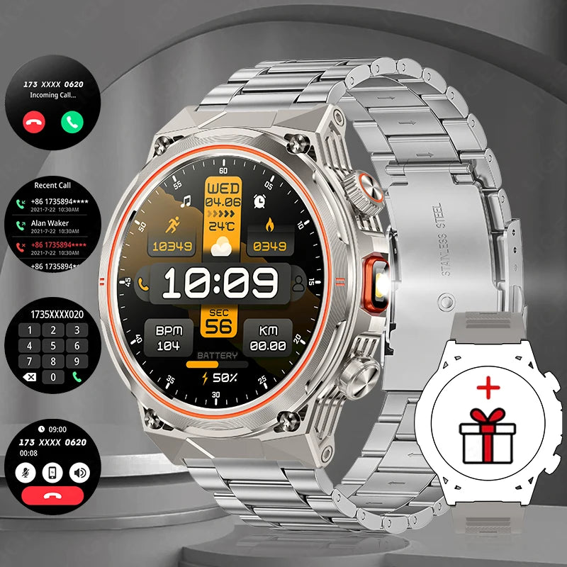 Herren Sport Smartwatch mit 1,46 Zoll HD Display und Drahtloser Anruf-Funktion