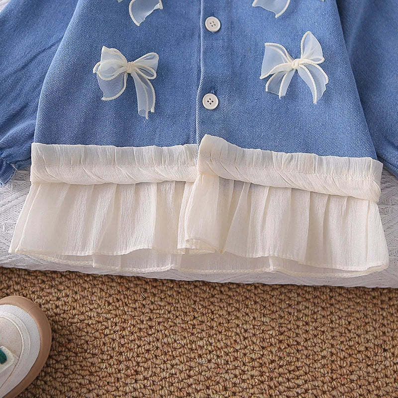 Mädchen Kleidung Set mit süßem Mantel und breiten Hosen im Koreanischen Stil