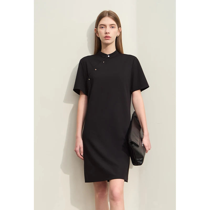 Elegantes Sommerkleid Mit Cheongsam Kragen Und Weitem Schnitt Für Damen