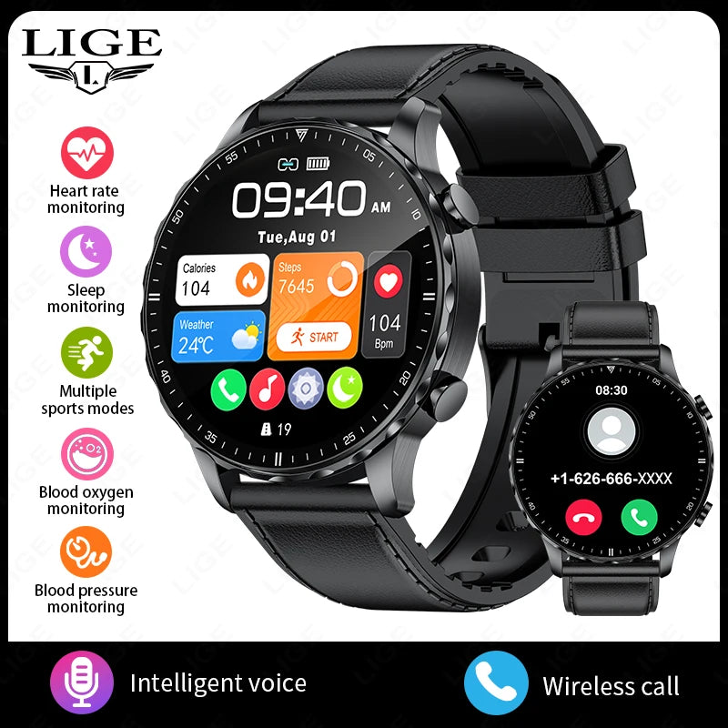Herren und Damen Smartwatch mit IP68 wasserdichter Funktion und Bluetooth-Anruf