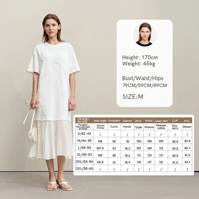 Elegantes Damen Midikleid Mit Lockerem Schnitt Und O-Ausschnitt