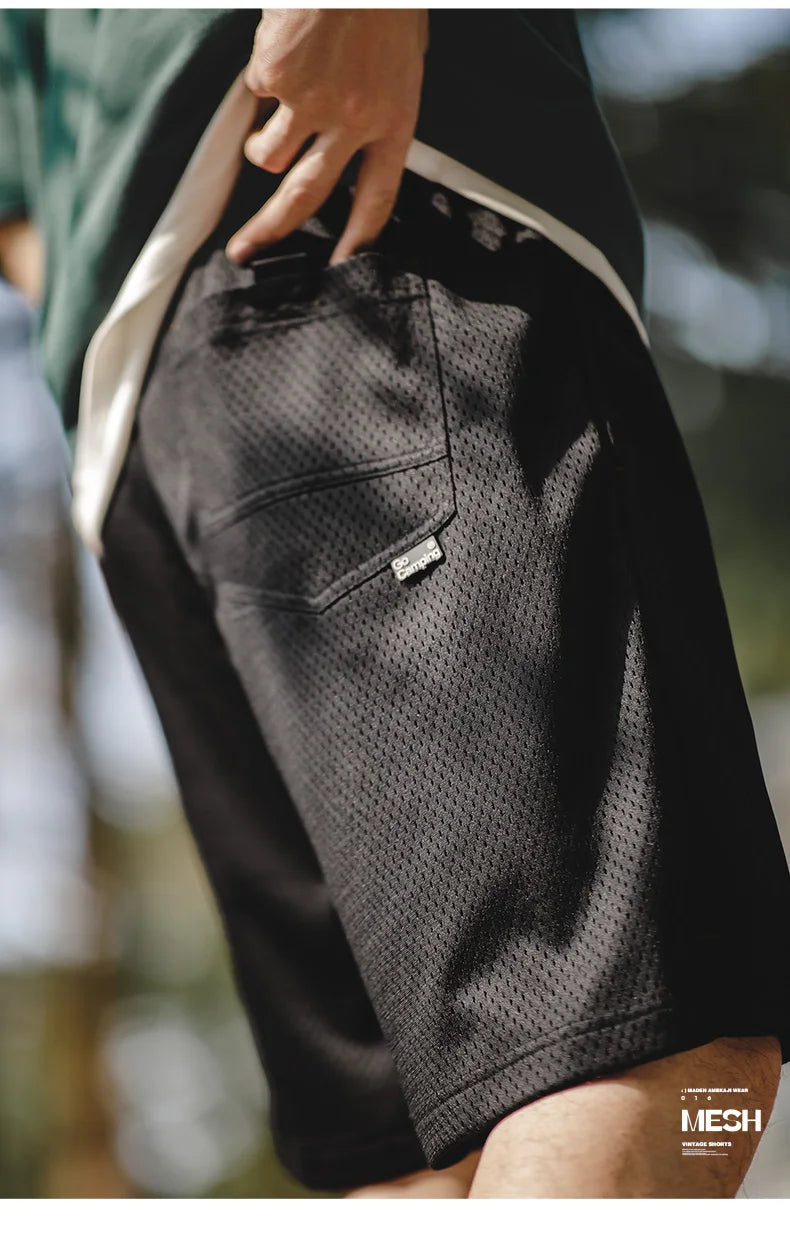 Herren Basketball Shorts aus Mesh für Sommer mit elastischem Bund und Taschen