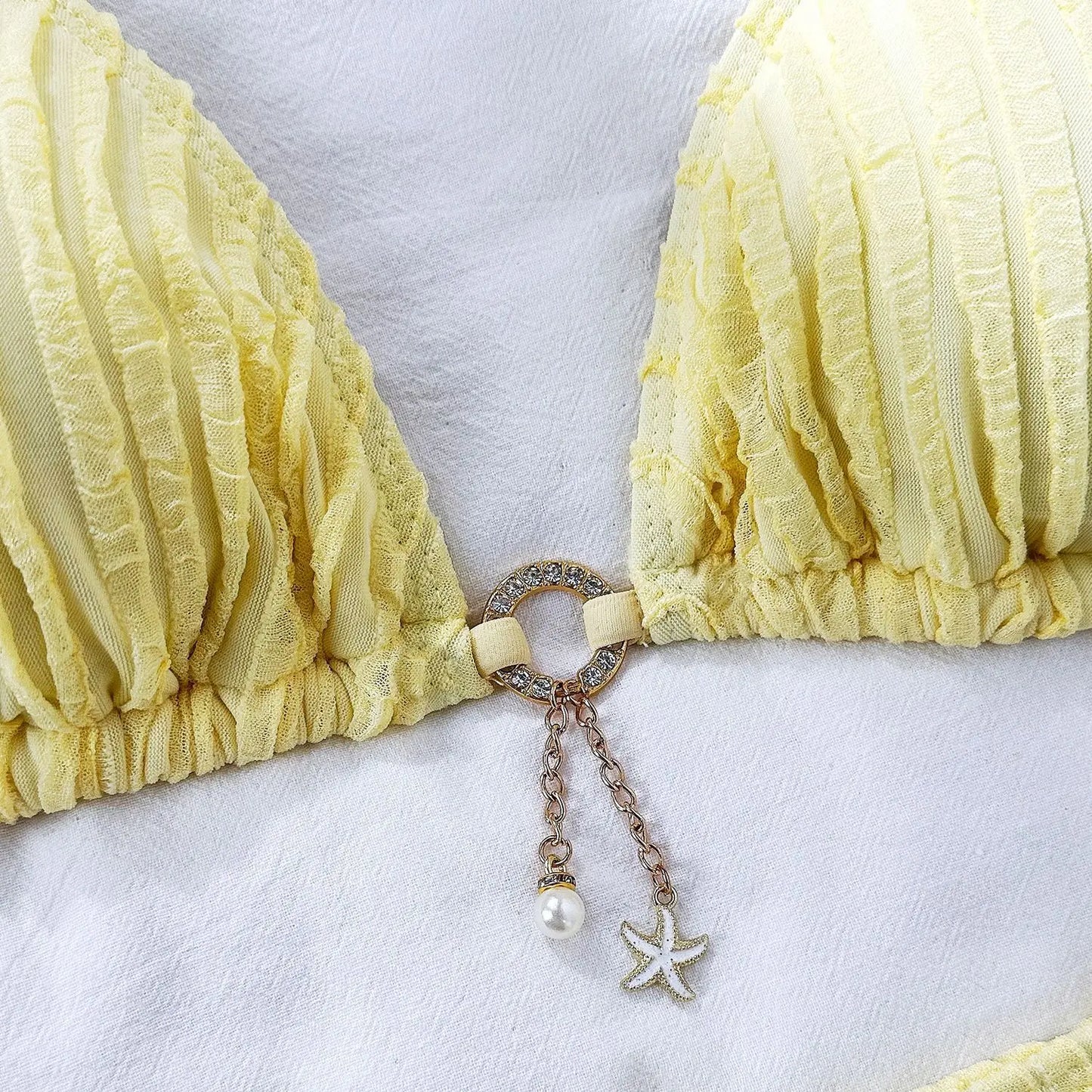 Sexy Bikini-Set mit Strasssteinen – Push-up Badeanzug für Damen