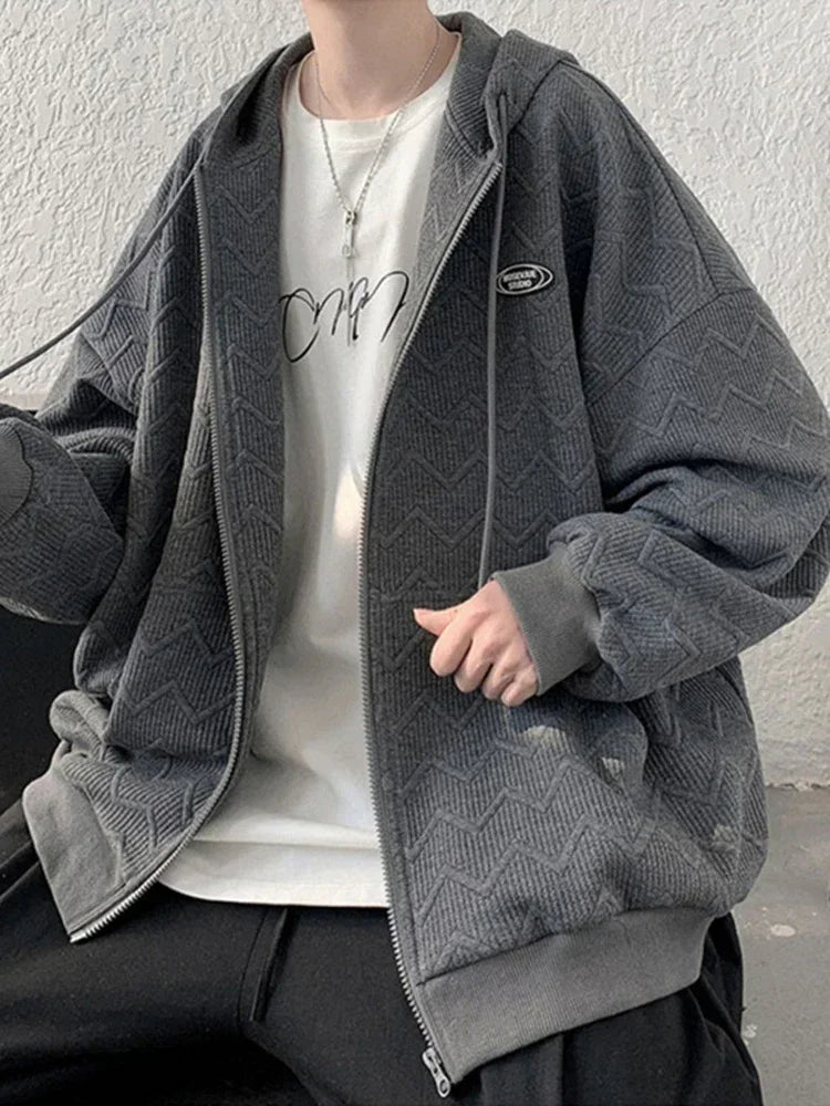Herren Sweatshirt im Koreanischen Stil mit Kapuze und Taschen