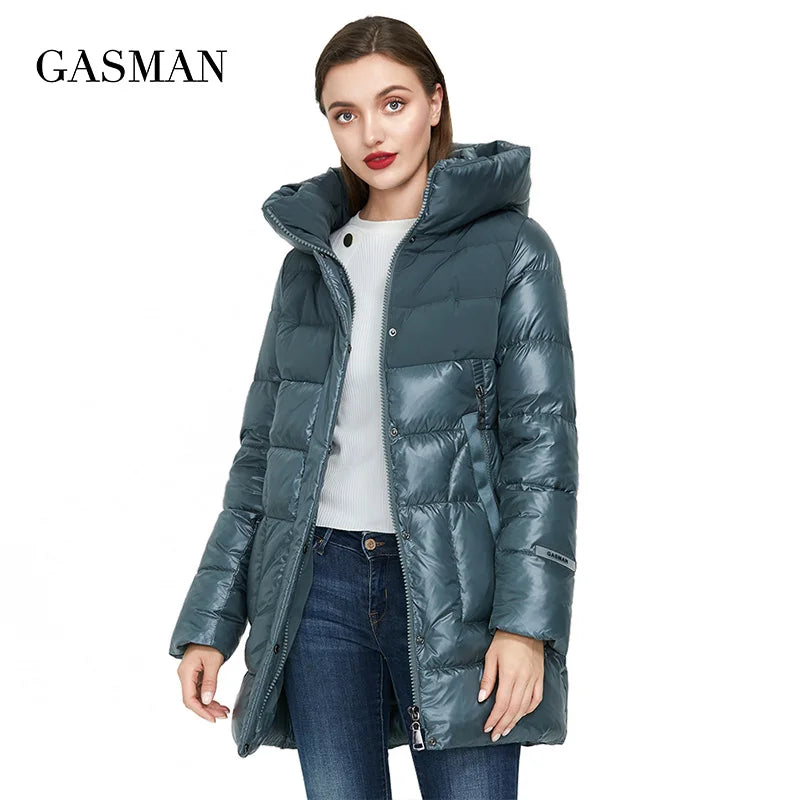 Mittellanger Damen-Daunenmantel für Frühling und Herbst – Leichte, dünne Baumwolljacke für Frauen
