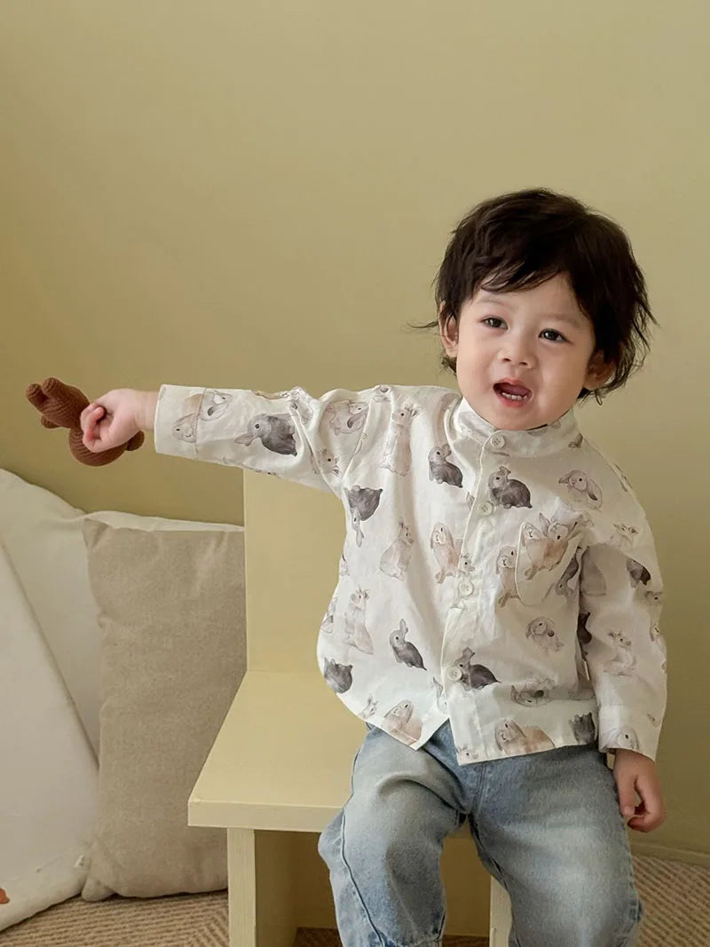 Mädchen Bluse mit süßem Cartoon Druck von 9M bis 5T