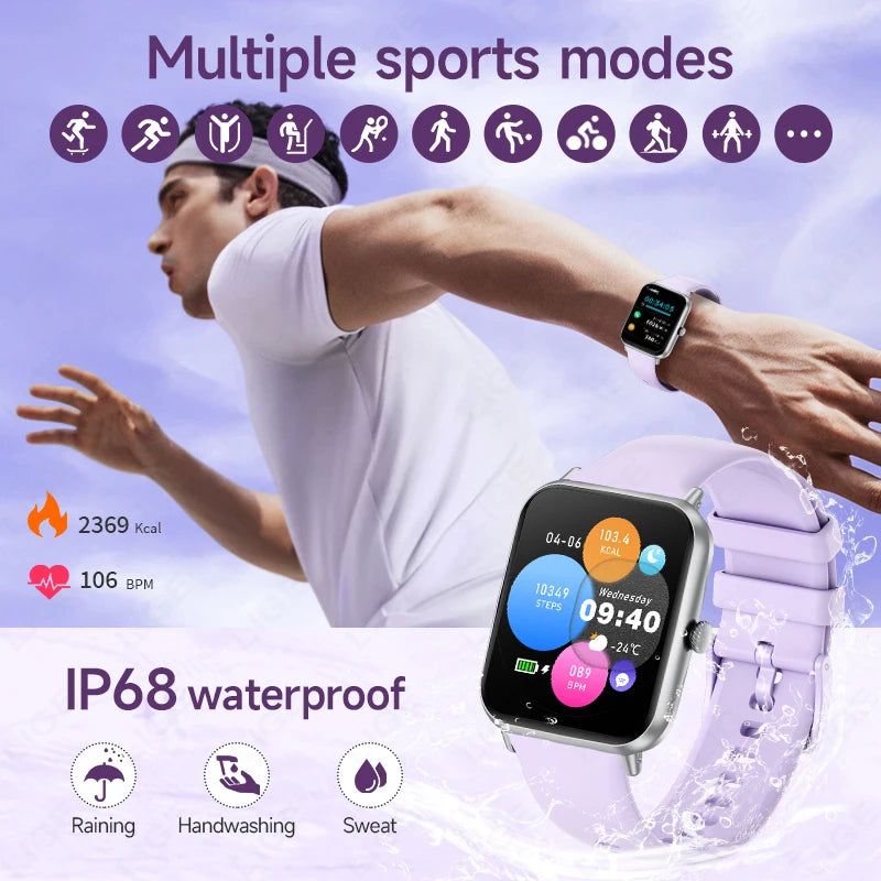 LIGE Neue Herrenuhr 1,83-Zoll SOS Sport Fitness Tracker Herzfrequenz Blutsauerstoff Frauen Smart Watch Wasserdicht für Android IOS