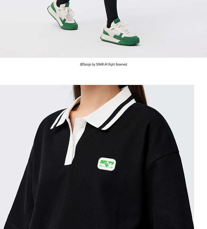 Semir Polo Shirt Frauen kurz Sommer neue lose Taille weiches bequemes T-Shirt