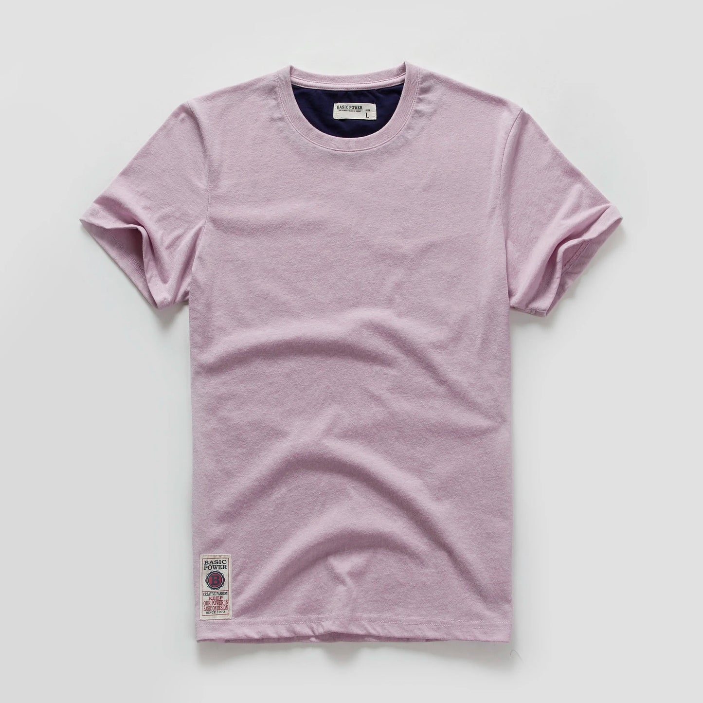 Männer T-Shirt aus Baumwolle im einfarbigen Design mit klassischem O-Ansatz