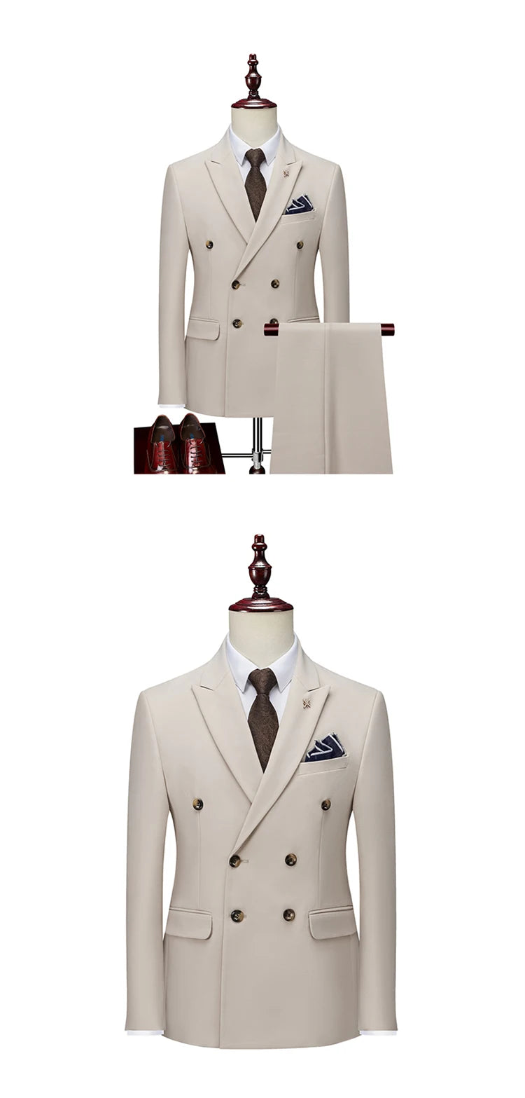 Eleganter Herrenanzug – Blazer & Hose in Unifarben für festliche Anlässe