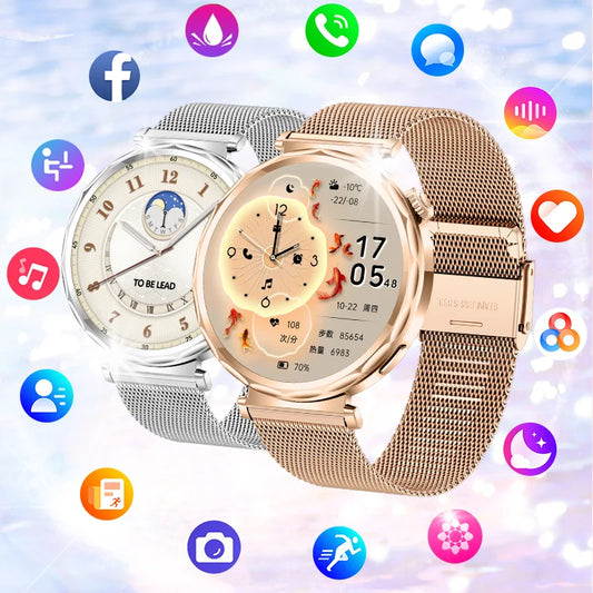 LIGE 2025, ultradünne Damen-Smartwatch, 1,6 Zoll HD, zeigt immer die Zeit, BT-Anruf, Herzfrequenz, weibliche Menstruationsverfolgung, Smartwatch