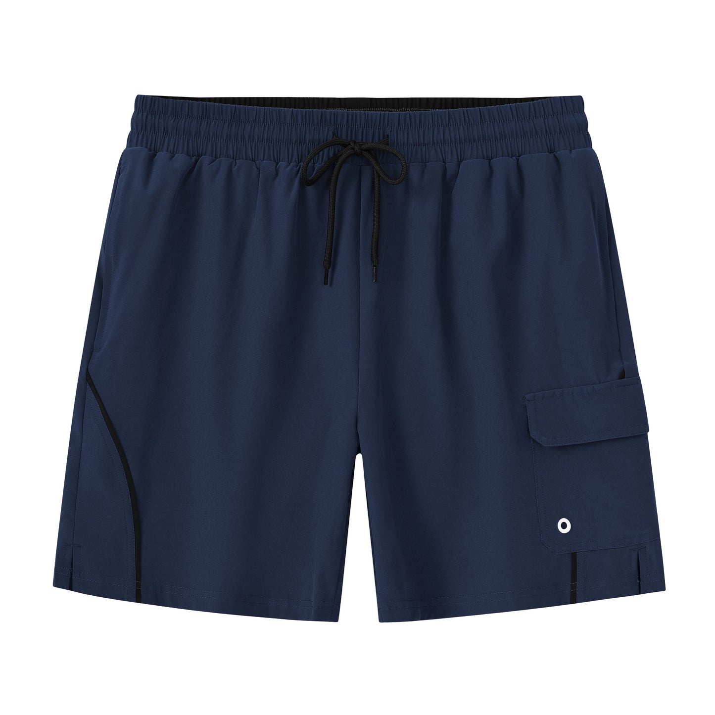 Sommerliche Herren-Badeshorts mit Camouflage-Streifen, schnelltrocknend, mit Reißverschlusstaschen und Mesh-Futter – ideal für Strand und Surfen.