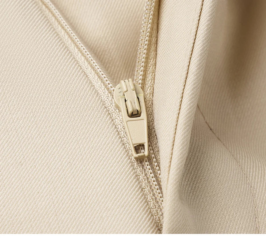 Eleganter Herrenanzug aus 30% Wolle: Zweireihiger Slim Fit in Beige-Khaki für Hochzeiten