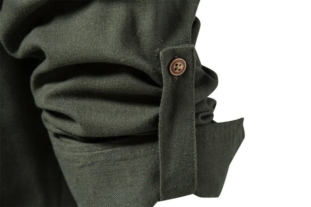 Herren Langarm Shirt aus 100 Prozent Baumwolle mit Einzel Tasche