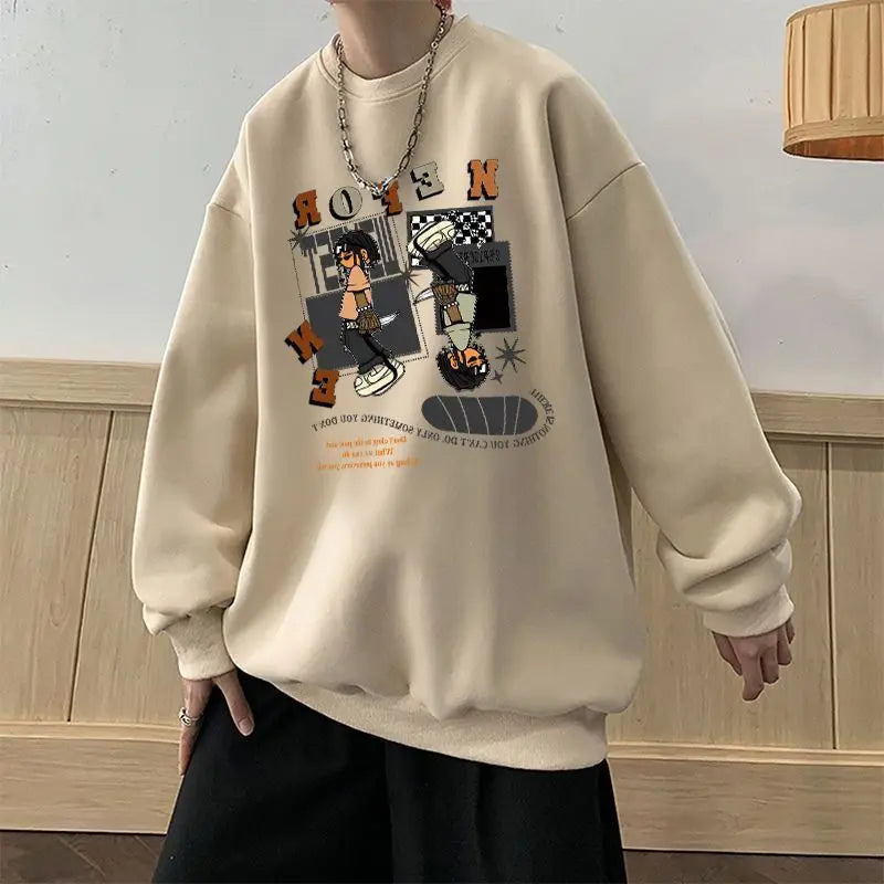 Lässiges Herren-Hoodie mit Kapuze und Letter-Print – ideal für Herbst und Winter