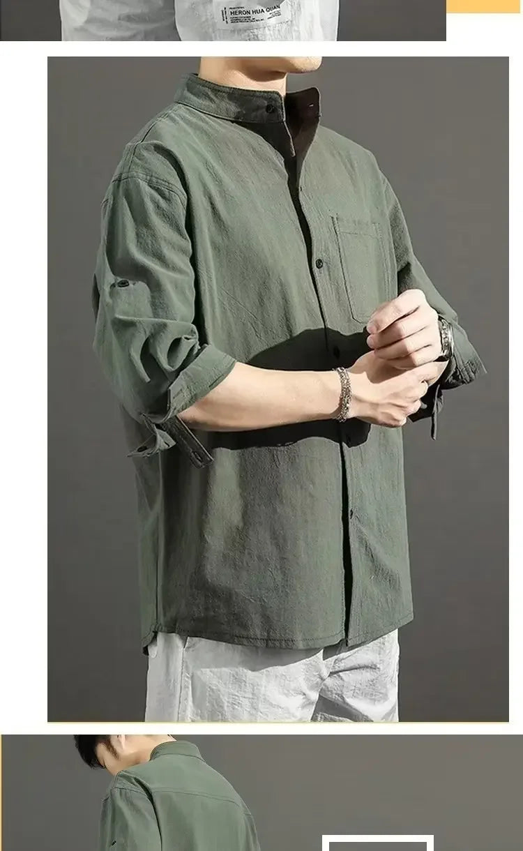 Lässiges Herren-Langarmshirt mit digitalem Farbverlauf – ideal für den Herbst