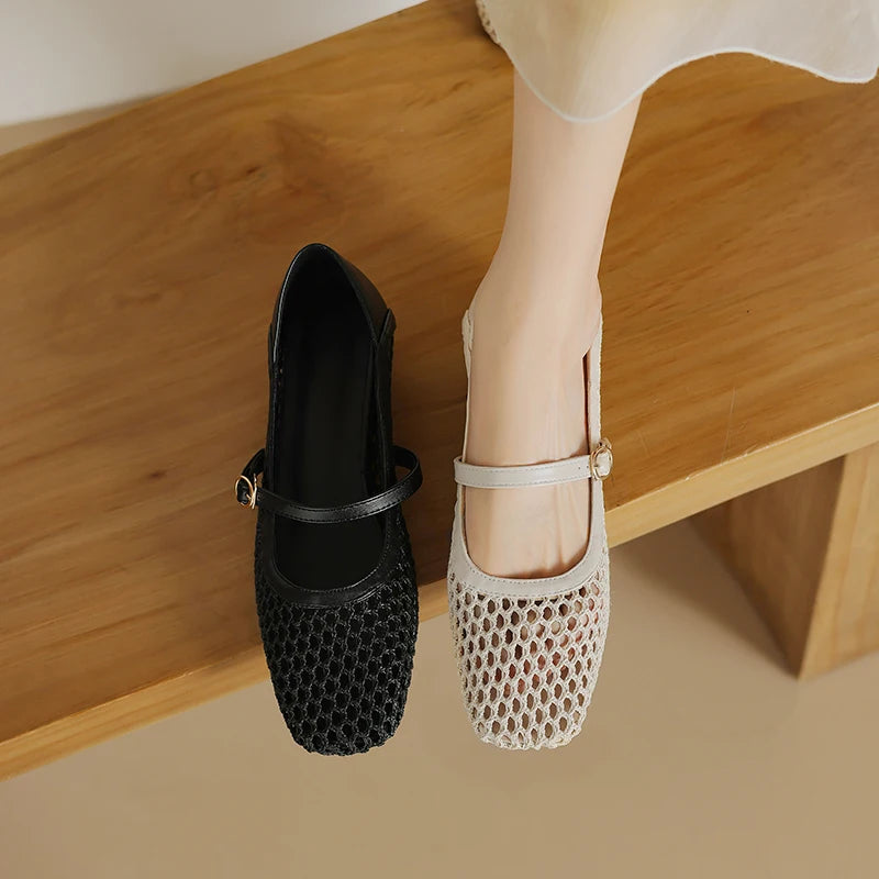 AIYUQI 2025, Damensandalen, Sommer-Mesh, atmungsaktiv, Damenschuhe, große geschlossene Zehensandalen für Damen