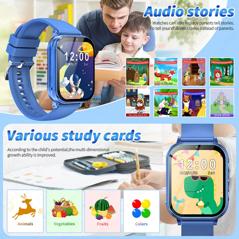 LIGE Kinder-Smartwatch, Alter 3–12 Jahre alt, Kinderuhr, Lernspiel, Kamera, Video, Audio, Geschichte, Kind, Smartwatch, Mädchen, Jungen, Geschenk