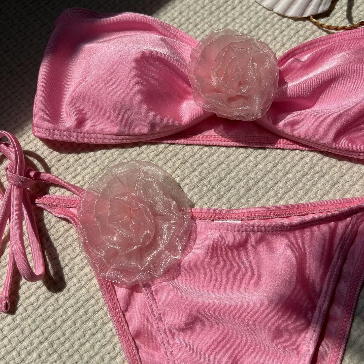 Sexy Bikini-Set mit Push-up-Effekt – Solides Design für Strand und Pool
