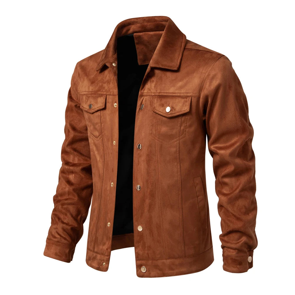 Herbst Winter Wildleder Lederjacke