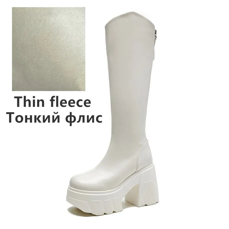 AIYUQI Western Cowboy Boots Women 2025 New Fashion High Heel Female Rider Boots 11cm Heel High Platform Skinny Boots Women
