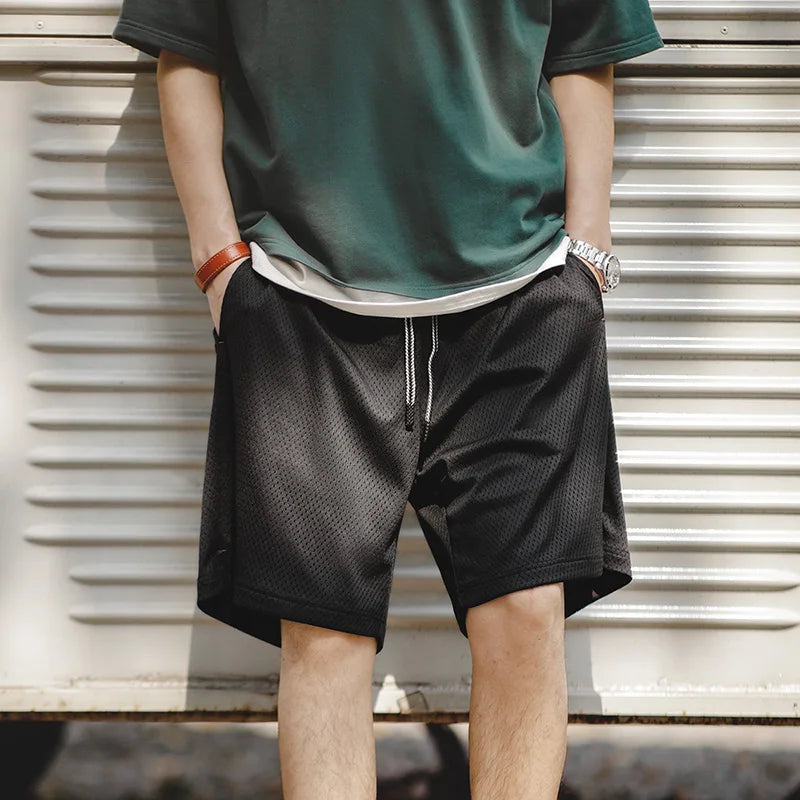 Herren Basketball Shorts aus Mesh für Sommer mit elastischem Bund und Taschen