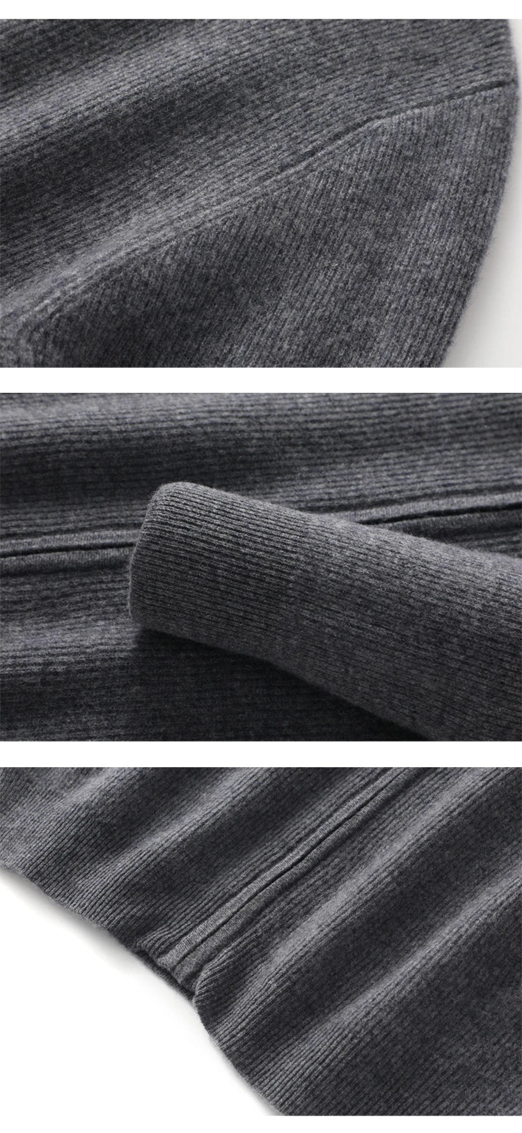 Stehkragen Reißverschluss Strickjacke Pullover Herrenmantel Business Casual Herbst Winter neue reine Wolle Strickjacke Männer Doppeltaschen
