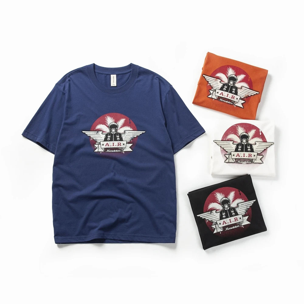 Herren T-Shirt mit Druck „Pilot“ im Casual-Stil aus 100 Prozent Baumwolle