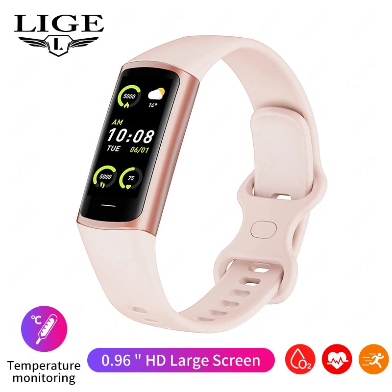 LIGE Smartwatch Sport Fitness Tracker Smart Uhr Für Männer Frauen Herzfrequenz Blut Sauerstoff Schlaf Monitor Wasserdichte Smart Armband