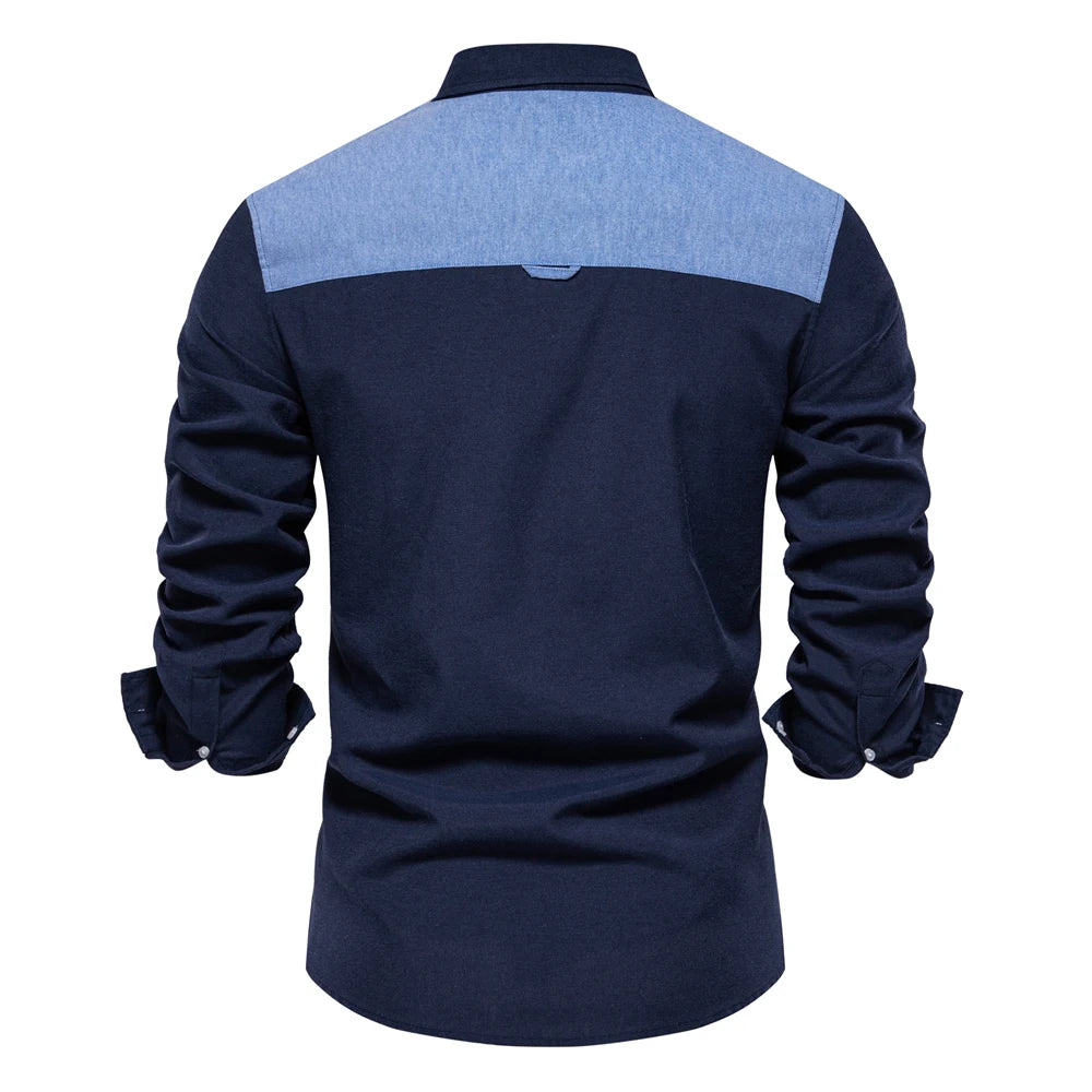 Herren Oxford Hemd aus Baumwolle mit langen Ärmeln für Casual-Look