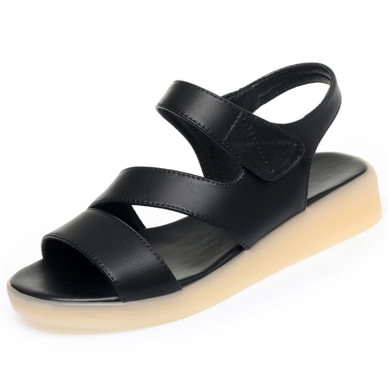 Damen Sandalen Flach Rutschfest Römisch