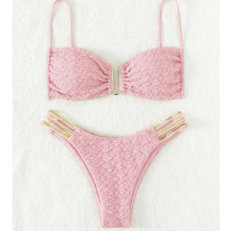 Floraler Bikini-Set mit Push-up-Effekt – Sexy Bademode für Damen am Strand oder Pool