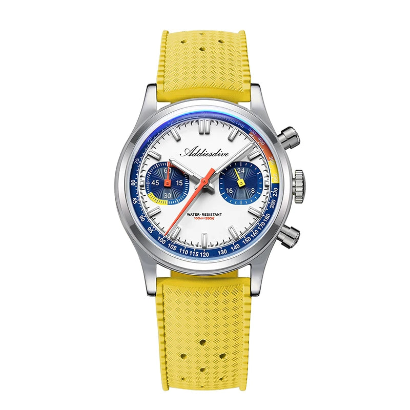 Herren-Chronograph mit VK64-Quarzwerk und Fluorkautschuk-Armband