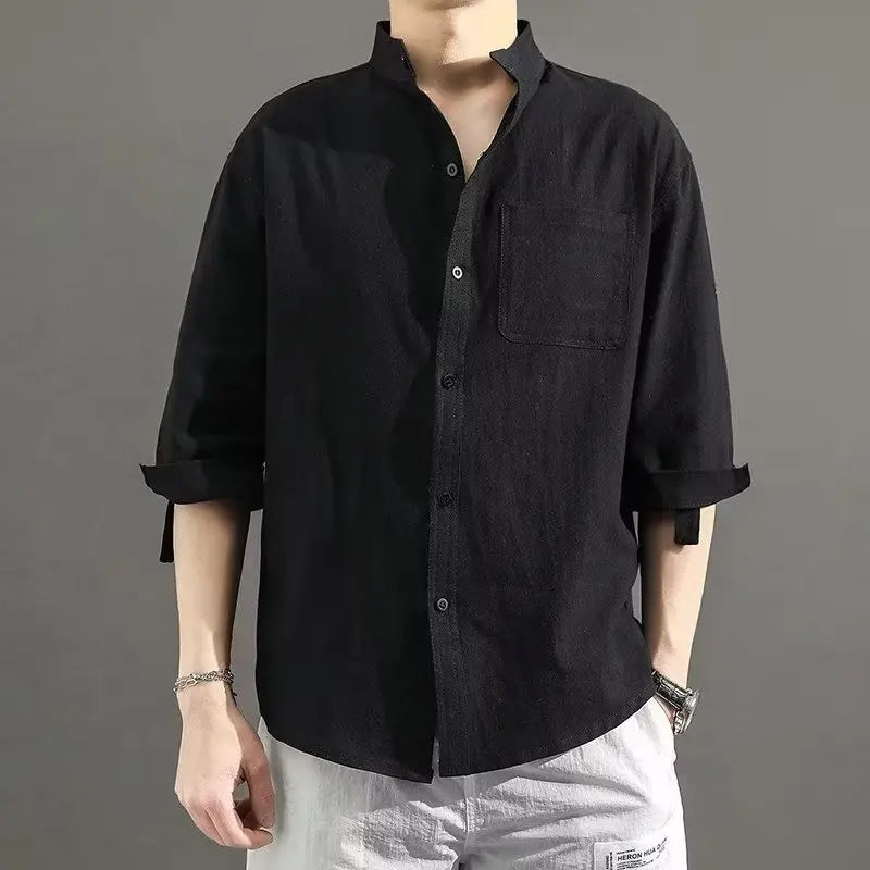 Lässiges Herren-Langarmshirt mit digitalem Farbverlauf – ideal für den Herbst