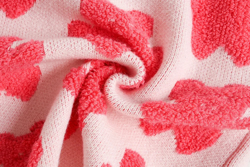 Mädchen Pullover aus gestricktem Material mit süßem Bär und Bogen