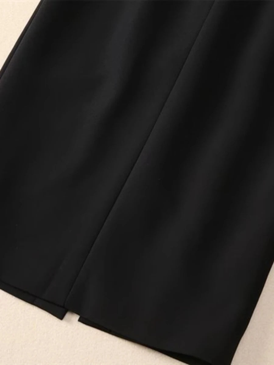 Unregelmäßige Damenjacke mit Reverskragen und langen Ärmeln – Patchwork-Design mit Reißverschluss, ideal für einen minimalistischen Casual-Look.
