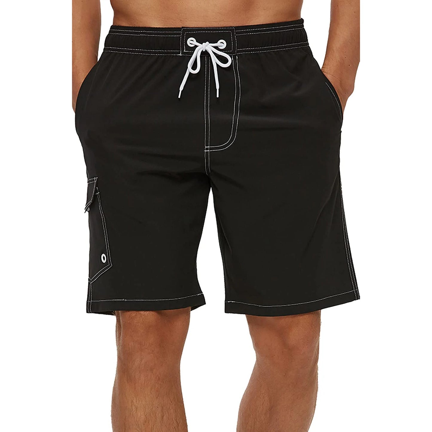 Herren-Badeshorts mit Reißverschlusstaschen und Mesh-Futter – schnelltrocknend für Strand und Sport