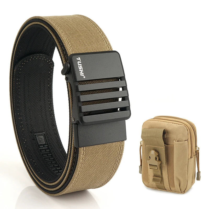 Herren-Taktischer Gürtel aus Nylon mit matte Metall-Schnalle und 43 mm Breite für Alltag und Freizeit