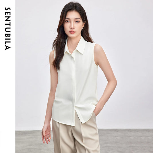 Hochwertige Satinbluse für Damen mit V-Ausschnitt und Prinzessärmeln – ideal fürs Büro.