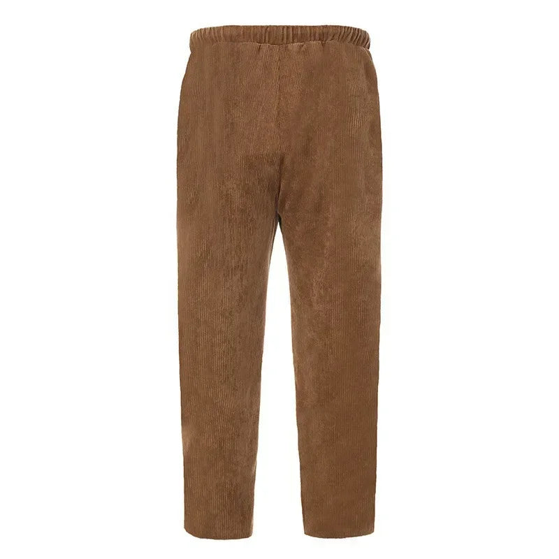 Leichte Herren-Eis-Seidenhose mit elastischem Bund – lockere, gerade Freizeithose für Sport und Alltag