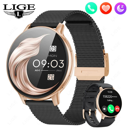 LIGE Neue Smartwatch mit Sprachanruf, 1,39 Zoll HD-Display, Smartwatch, Herzfrequenz-Gesundheitsüberwachung, Sport-Smartwatch für Männer und Frauen 2024